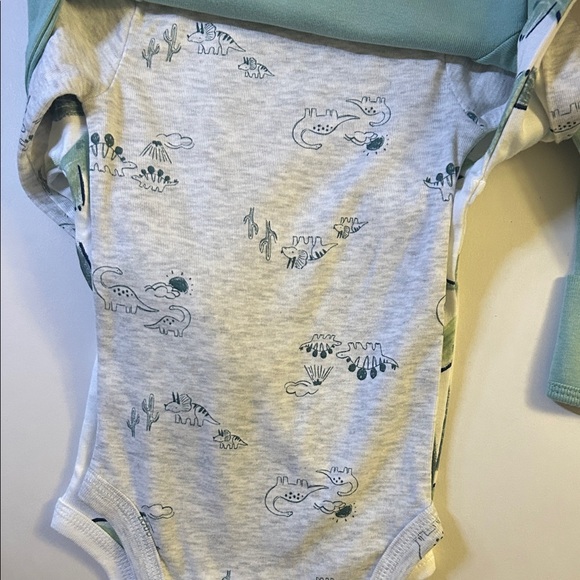 Carter's Dino Delight Bodysuit - Mint and White 3 piece. NWT - Picture 3 of 6